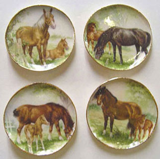 Dollhouse Miniature Horse Platter 4Pcs.